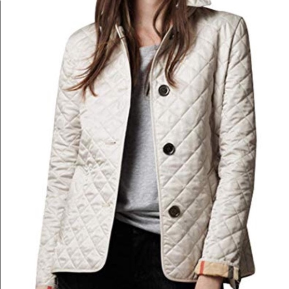 Dana Buchman White Quilted Jacket